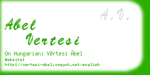abel vertesi business card