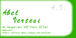 abel vertesi business card